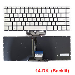HP 14-CE 14-CF 14-CK 14-CM 14-DF 14-MA 14-DK 14-DH 14-DQ 14S-DQ 14S-CF 14S-DK 14Z-DK Backlit Silver Laptop Replacement Keyboard