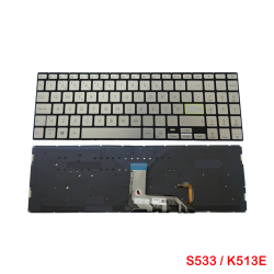 Asus Vivobook S533 S533E S533EA S533F S533FA K513 K513E K513EA K513M Silver Backlit Laptop Replacement Keyboard