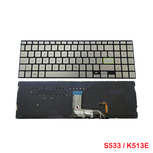Asus Vivobook S533 S533E S533EA S533F S533FA K513 K513E K513EA K513M Silver Backlit Laptop Replacement Keyboard