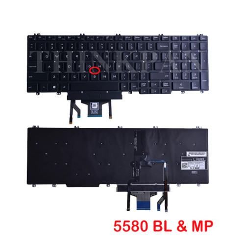 Dell Latitude 5580 5590 5591 P60F  383D7  Backlit  Mouse Pointer Laptop Replacement Keyboard