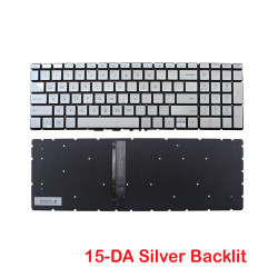 HP Pavilion 15-DA 15-DA000 15T-DA 15T-DA000 15S-DU 15S-DU0000 Backlit Silver Laptop Replacement Keyboard