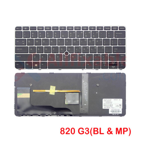 HP Elitebook 820 G3 820 G4 725 G3 725 G4 Backlit Mouse Pointer Laptop Replacement Keyboard