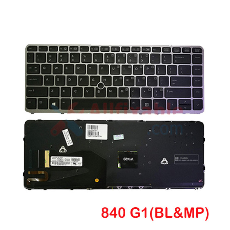thumbnail interactive-video image 1 of HP EliteBook 840/850 G1 G2 & ZBook 14 Replacement Laptop Keyboard - UK Layout 1 of 3
