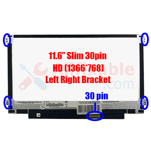 11.6" Slim 30 Pin Lenovo ThinkPad 11E Chromebook N21 IdeaPad 100S-11IBY N116BGEE-A2 Laptop LCD LED Replacement Screen