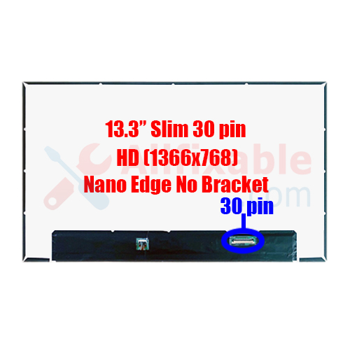 13.3" Slim 30 Pin HD Dell Latitude NT133WHM-N61 Nano Edge No Bracket Laptop LCD LED Replacement Screen