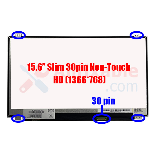 15.6" Slim 30pin Dell Inspiron 15 5542 15 5558 Latitude 15 3500 3580 3590 P40F001 (Non-Touch) NT156WHM-N12 N156BGE-E41 Laptop LCD LED Replacement Screen