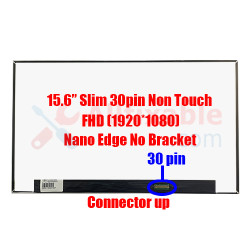 15.6" Slim 30 Pin FHD Dell Inspiron 15 5510 5518 5584 NV156FHM-N4V N156HCA-E5A Nano Edge No Bracket Connector Up Laptop LCD LED Replacement Screen