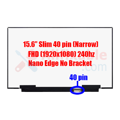15.6" Slim 40 Pin (Narrow) FHD/IPS 240hz Asus ROG Strix G G531G LQ156M1JW03 LQ156M1JW26 Laptop LCD LED Replacement Screen 15.6" Slim 40 Pin (Narrow) FHD/IPS 240hz Asus ROG Strix G G531G LQ156M1JW03 LQ156M1JW26 Laptop LCD LED Replacement Screen