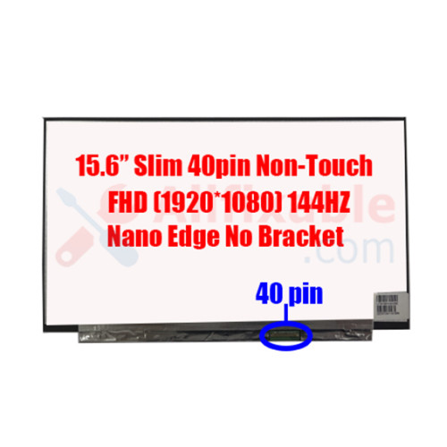 15.6" Slim 40Pin FHD 144HZ Acer Predator Helios 300 PH315-51-75WB PH315-52-54KG PH315-54-78G9 B156HAN08.2 Nano Edge No Bracket Laptop LCD LED Replacement Screen