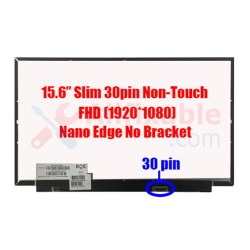 15.6" Slim 30 Pin FHD IPS HP 15S-DU 15S-DU1004TX 15S-DU1510TU 15S-DU2061TX 15S-DU3023TX NV156FHM-N48 B156HTN06.1 Nano Edge No Bracket Laptop LCD LED Replacement Screen